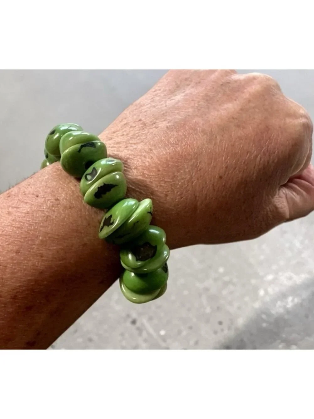 Unisex Tagua Nut Vegetable Ivory Stretch Bracelet